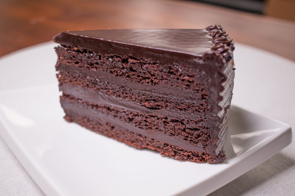 slice of chocolate fudge cake