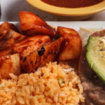 seasoned potatoes sliced avocados rice sour creampipco de gallo