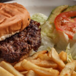 hamburger fries lettuce tomato