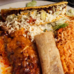 soft taco fried flauta a tamale rice refired beens cheese on top