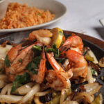 grilled shrimp onions chopped parsley rice pico de gallo